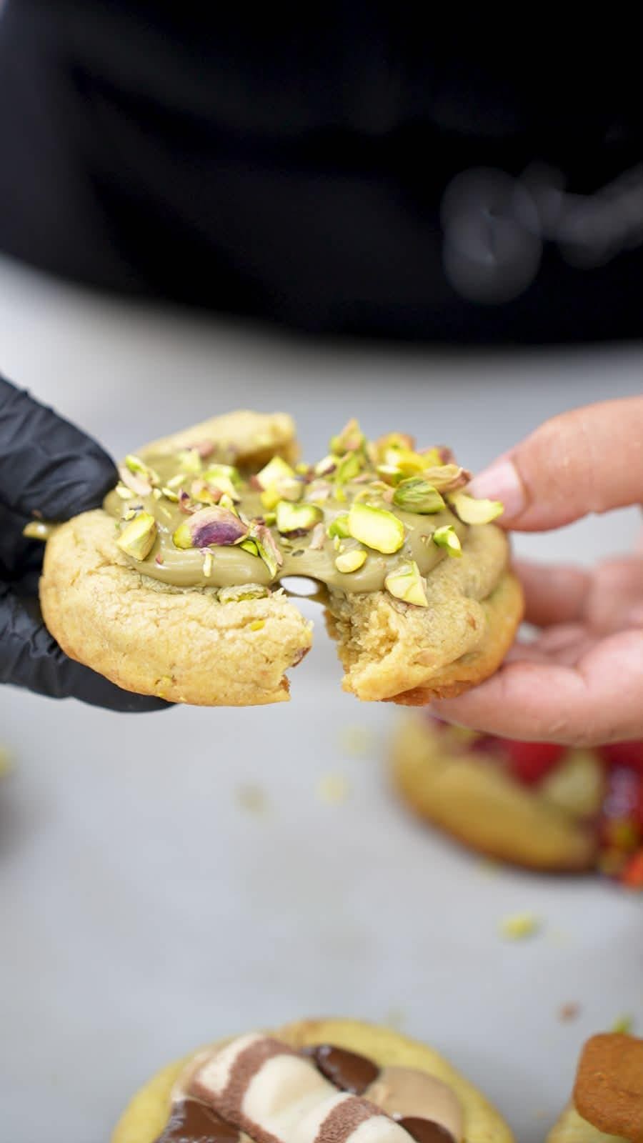 Cookie pistache, éclats torréfiés