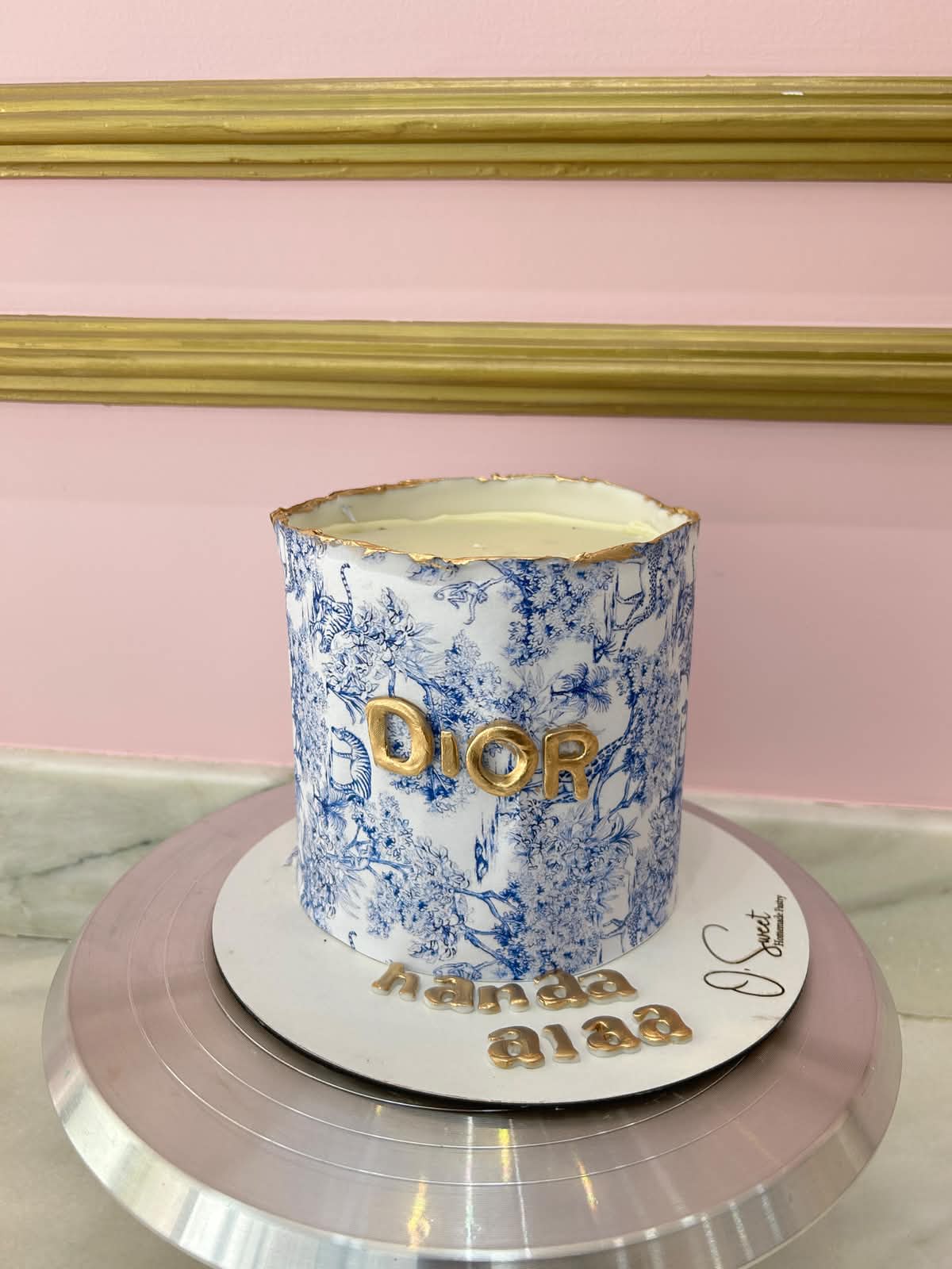 Cake design effet porcelaine bleue O'Sweet